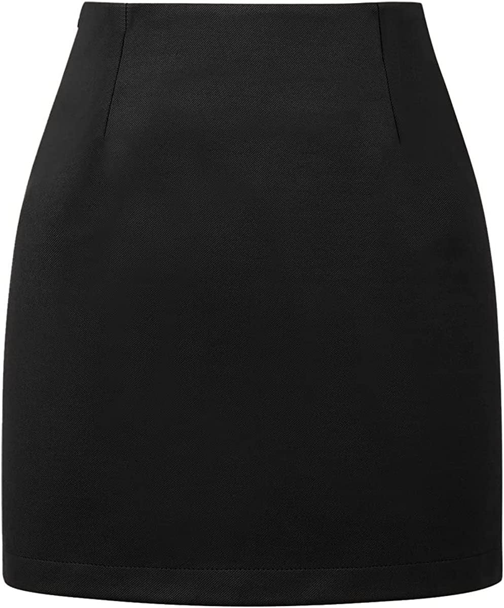 Damen Karierter Minirock mit hohem Bund und seitlichen Eingrifftaschen R&B