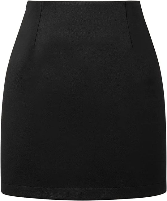 Damen Karierter Minirock mit hohem Bund und seitlichen Eingrifftaschen R&B