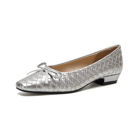 Damen Ballerinas mit hochwertigem geflochtenem Design und zartem Schleifendetail R&B