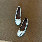 Damen Ballerinas mit klassischem Punktedesign und flexiblem Komfortfußbett R&B