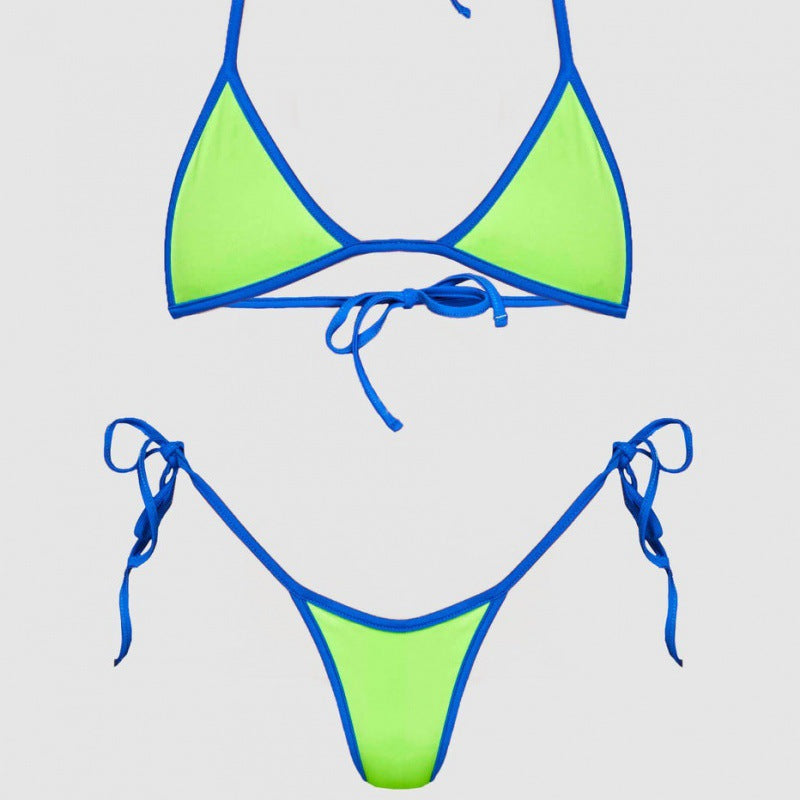 Damen Triangelbikini mit sportlichen Schnürdetails und offenen Seiten R&B