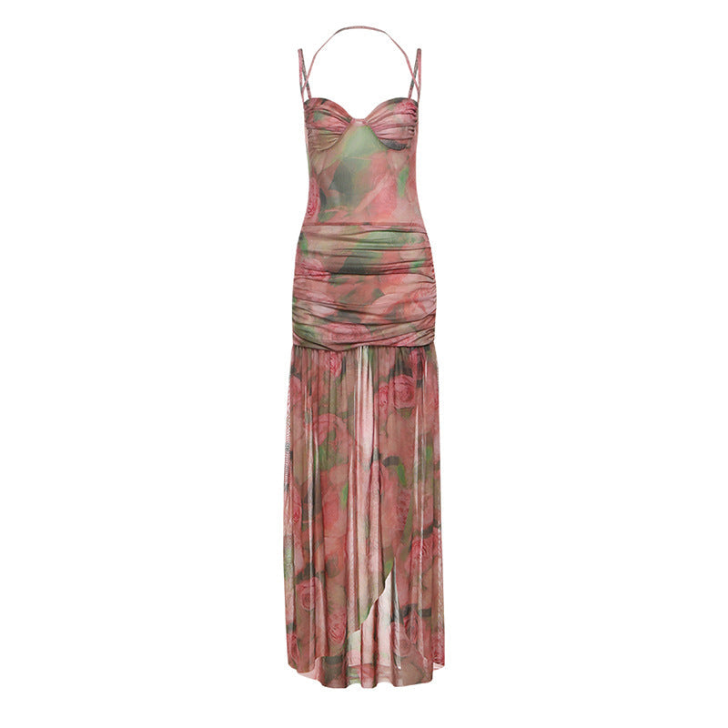 Damen Elegant und fließendes Maxikleid mit floralem Motiv R&B