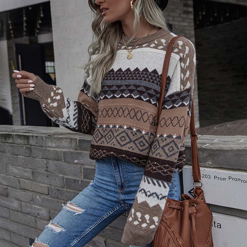 R&B | Geometrischer Strickpullover Mit Stilvollem Muster