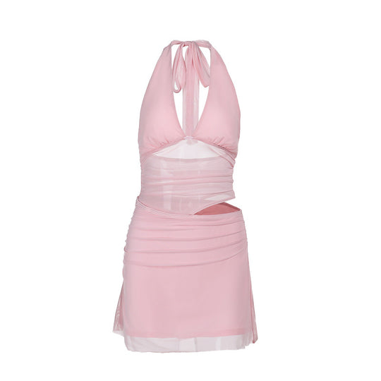 Damen schulterfreies Badeanzugkleid mit sexy Wickeldesign und figurformender Silhouette R&B