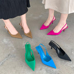Damen Slingback-Pumps mit Spitze und elastischem Riemendesign R&B