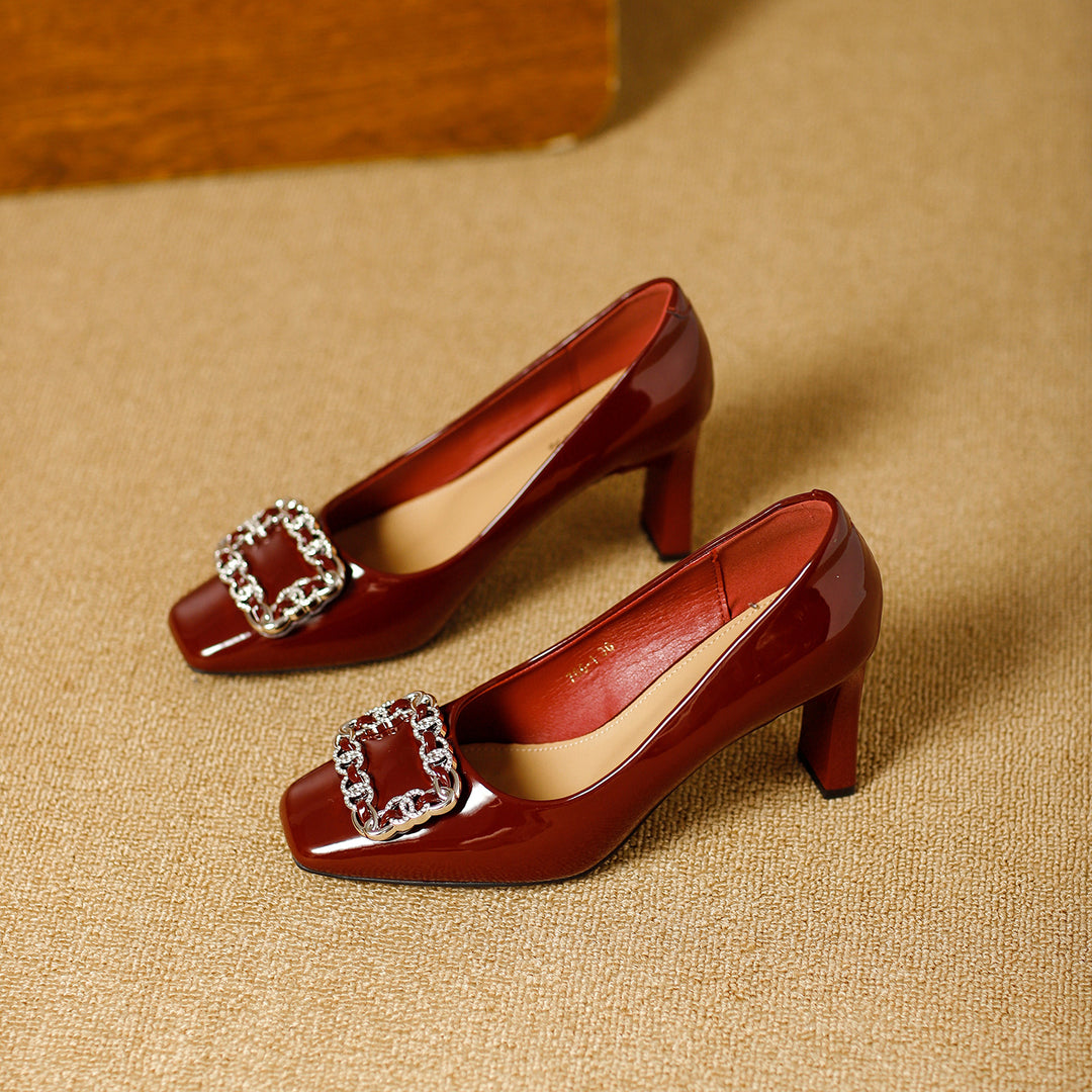 Damen elegante Pumps mit edel verzierter Schuhspitze R&B