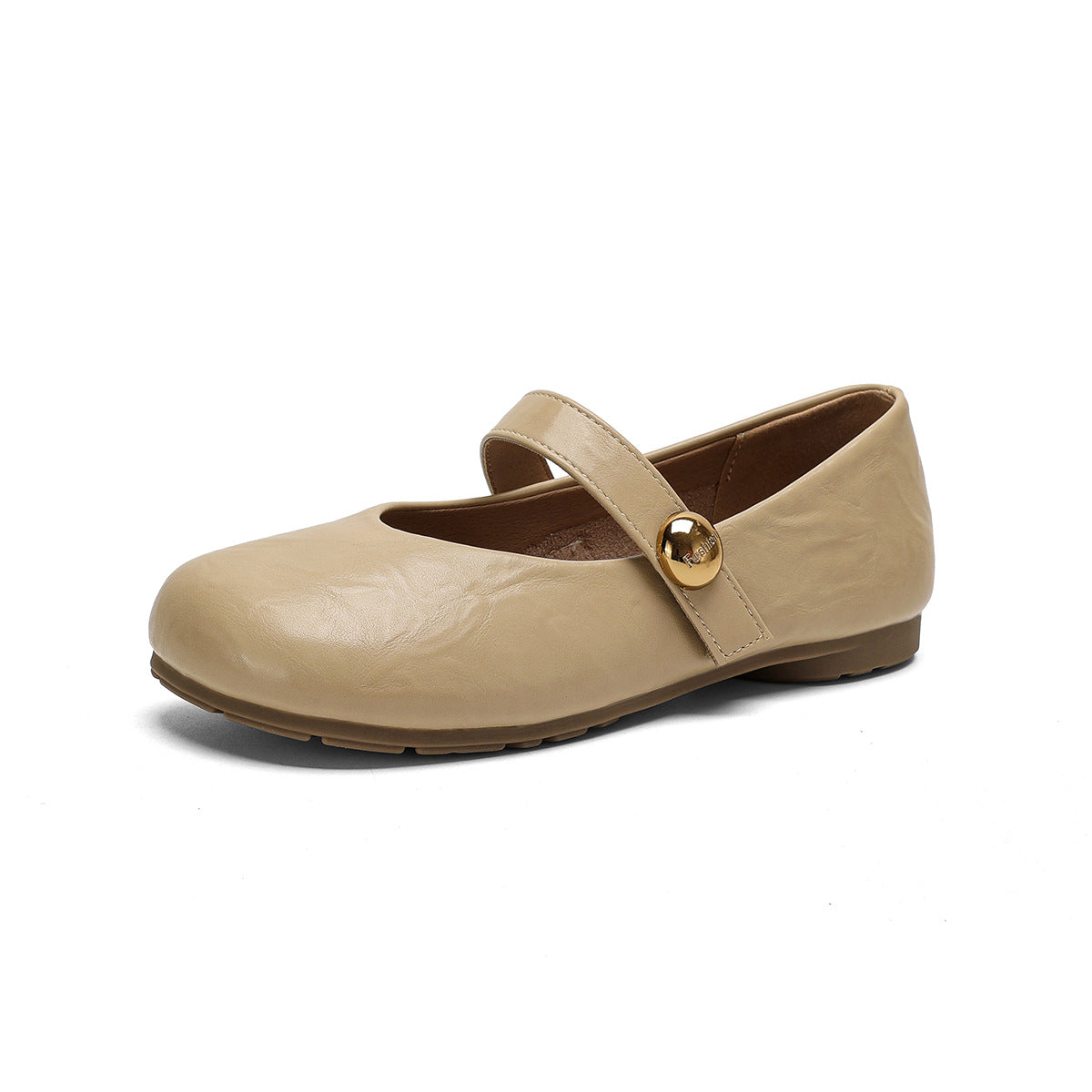Damen Ballerinas mit elegantem Riemen und modischem Knopfdetail