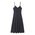Damen Midikleid mit zarten Spaghetti-Trägern und verspieltem Polka-Dots-Design R&B
