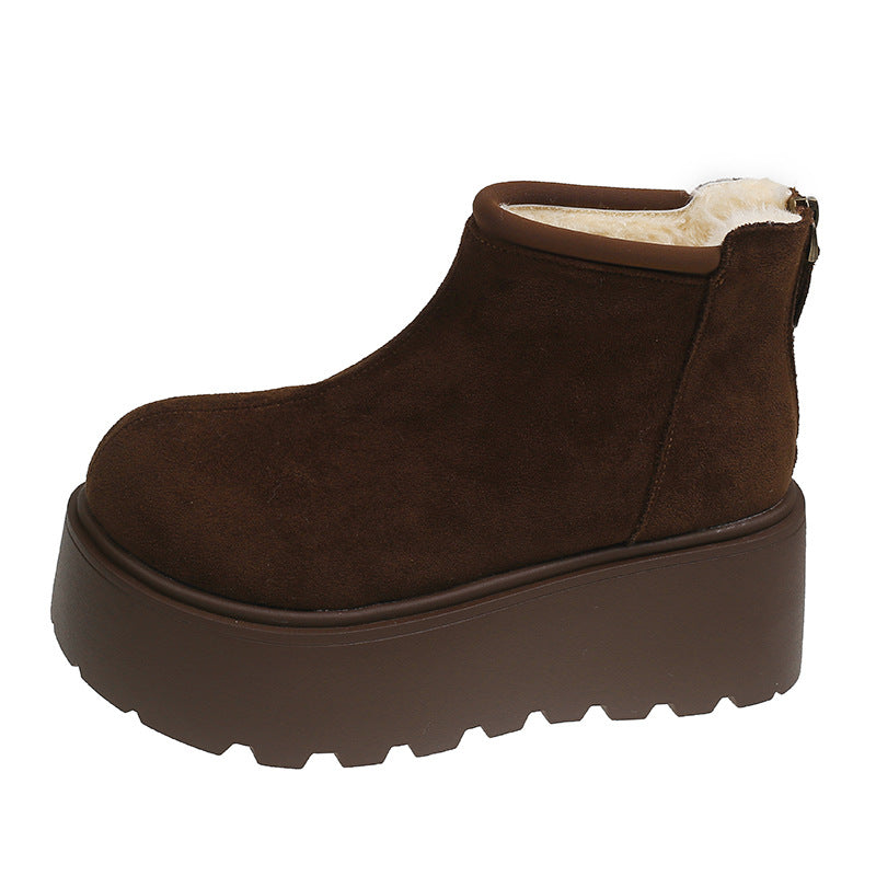 Damen Platform-Stiefelette mit kuscheligem Innenfutter R&B