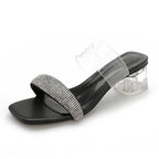 Damen Glamouröse Sandalen mit transparenten Riemen und funkelndem Strass