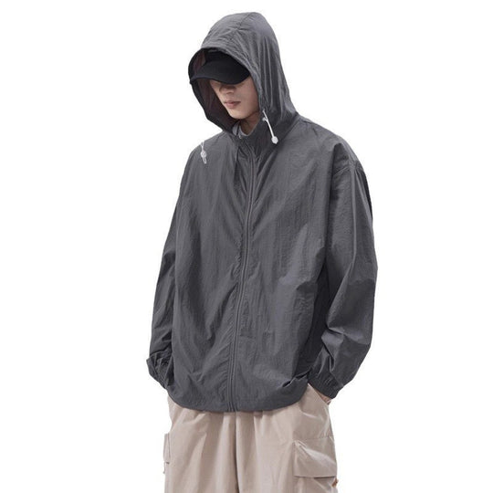 Herren leichte Windjacke mit praktischen Taschen und verstellbarem Kapuzen-Design R&B