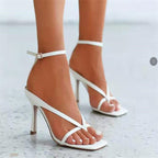 Damen elegante Absatzsandalen mit verstellbarem Riemen R&B