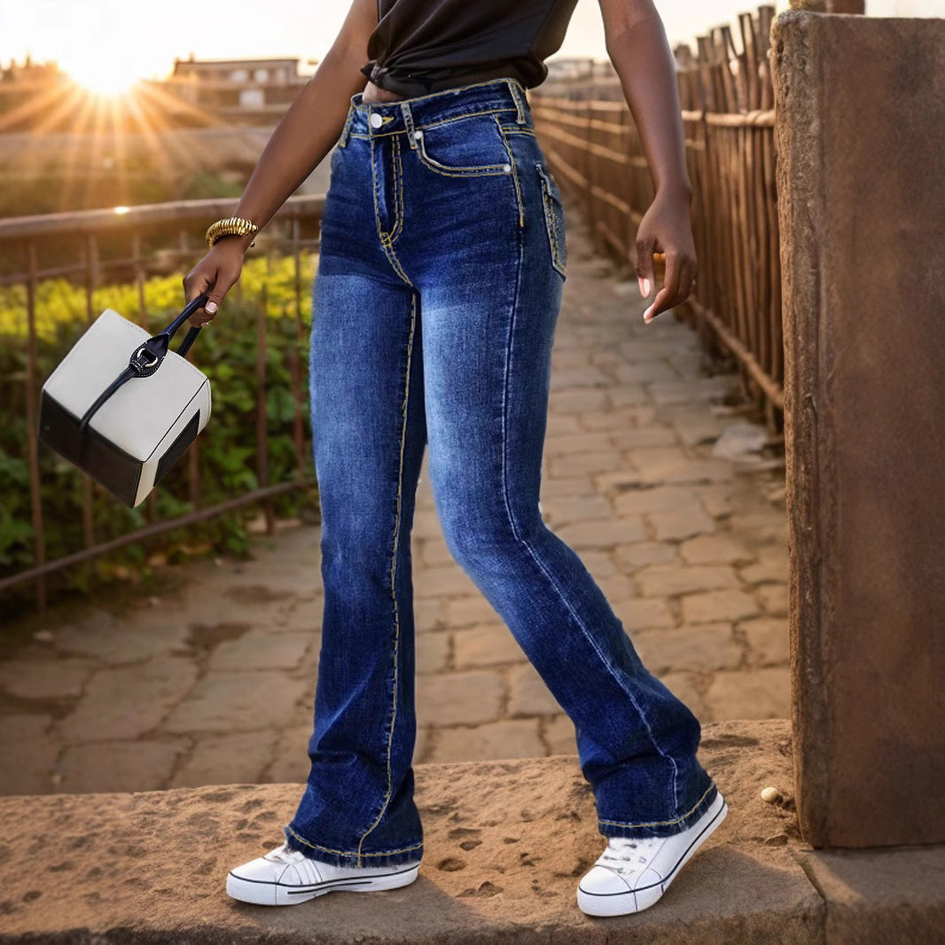 Damen Hochgeschnittene Jeans R&B