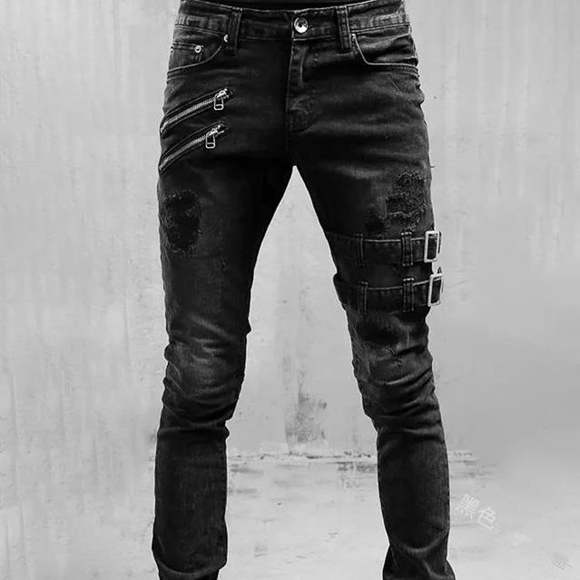 Herren Jeans mit stylischem Reißverschluss und Distressed-Details R&B