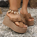 Damen Wedge-Sandalen mit modischem Kreuzriemen und komfortabler Sohle R&B