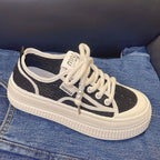 Damen Sneaker mit modischer Plateausohle und dekorativem Schnürsystem