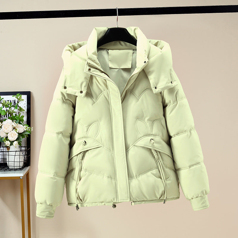 Damen Modische Pufferjacke mit abnehmbarer Kapuze und seitlichen Eingrifftaschen R&B