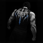 Herren nan figurbetontes Trainings-Tanktop mit tiefen Armausschnitten und filigranem Rückendruck R&B