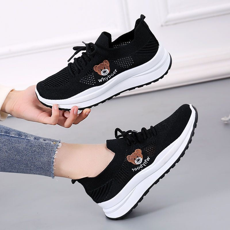 Damen Sportliche Sneakers mit hochwertigem Strick-Obermaterial und elastischem Schnürsystem R&B