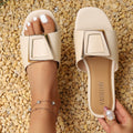 Damen elegante Mules mit glitzerndem Schnallen-Design R&B