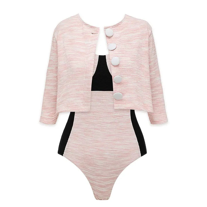 Damen Bikini-Set mit hochtailliertem Höschen und modischem Oberteil R&B