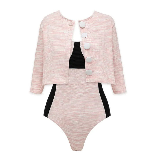 Damen Bikini-Set mit hochtailliertem Höschen und modischem Oberteil R&B