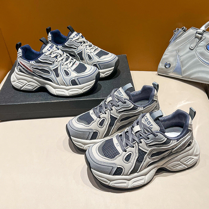 Damen Sportliche Lauf- und Freizeit-Sneaker mit atmungsaktiven Mesh-Einsätzen und dämpfender Sohle R&B