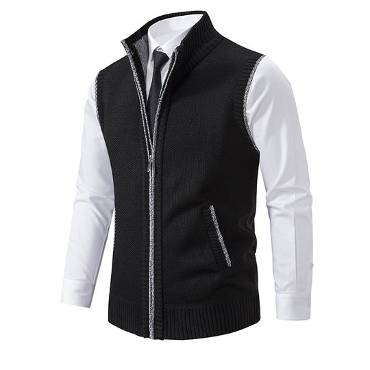 Herren Strickweste mit Reißverschluss und strukturiertem Design R&B
