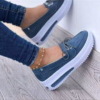 Damen Slip-On Sneakers mit modischem Veloursleder und rutschfester Sohle R&B