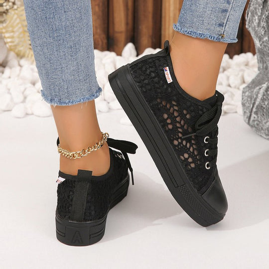 Damen Sneakers aus luftdurchlässigem Netzmaterial mit robustem Leder R&B