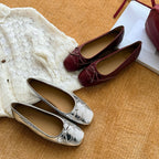 Damen Ballerinas mit eleganten Schleifen und hochwertigem Leder R&B