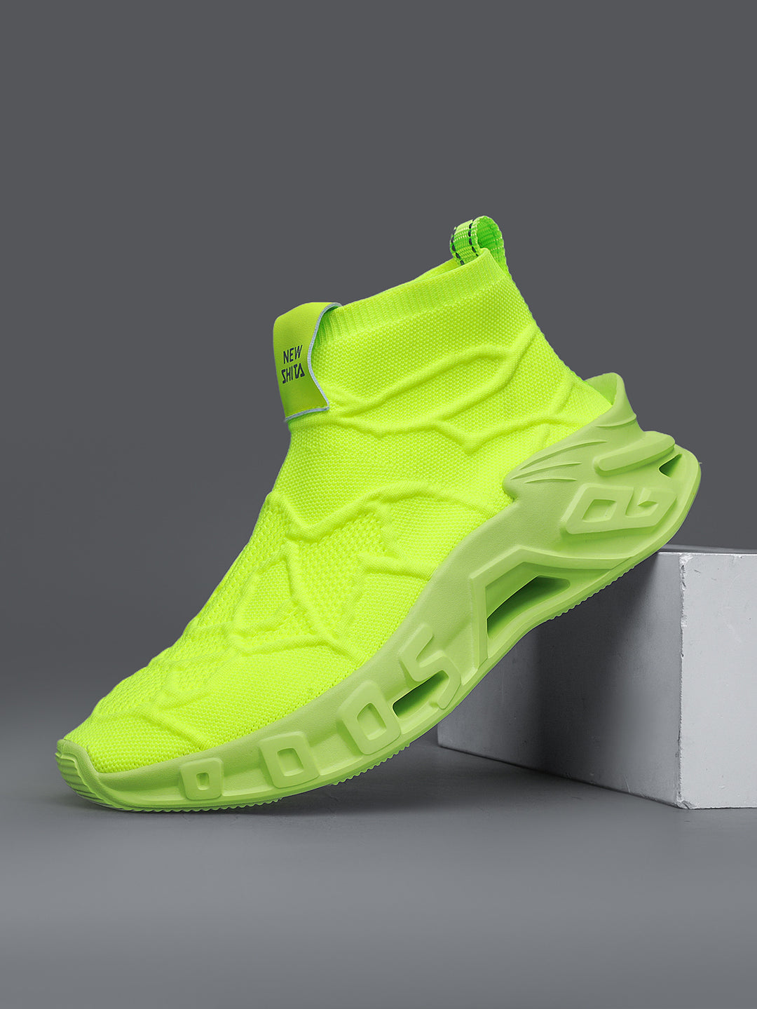 Damen Komfortable Strick-Sneaker mit hohem Schaft und flexiblem Design R&B