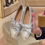Damen Ballerinas mit modischem Schleifenakzent und hochwertigem Leder R&B