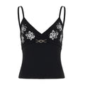 Damen körperbetontes Top mit floralem Design und dekorativem Verschluss R&B