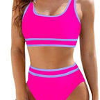 Damen Hochtailliertes Sport-Bikini-Set R&B
