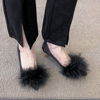 Damen elegante Pumps mit dekorativem Flausche-Akzent