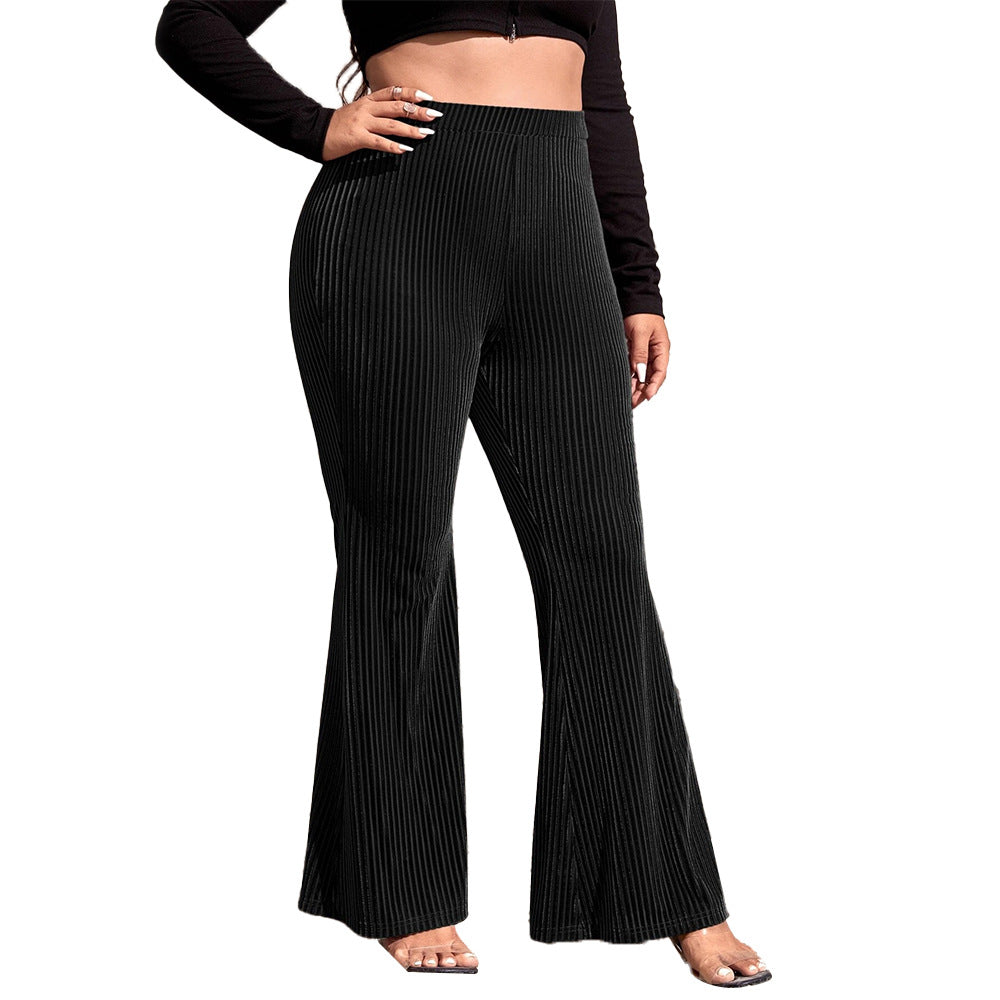 Damen Flared Hose mit eleganter Rippstruktur R&B