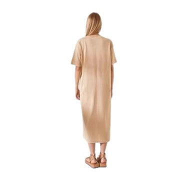 Damen schlichtes langärmliges Kleid mit seitlichen Schlitzen und komfortablem Schnitt R&B