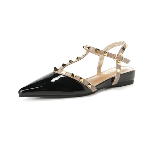 Damen Slingback Ballerinas mit eleganten Nietenapplikationen R&B