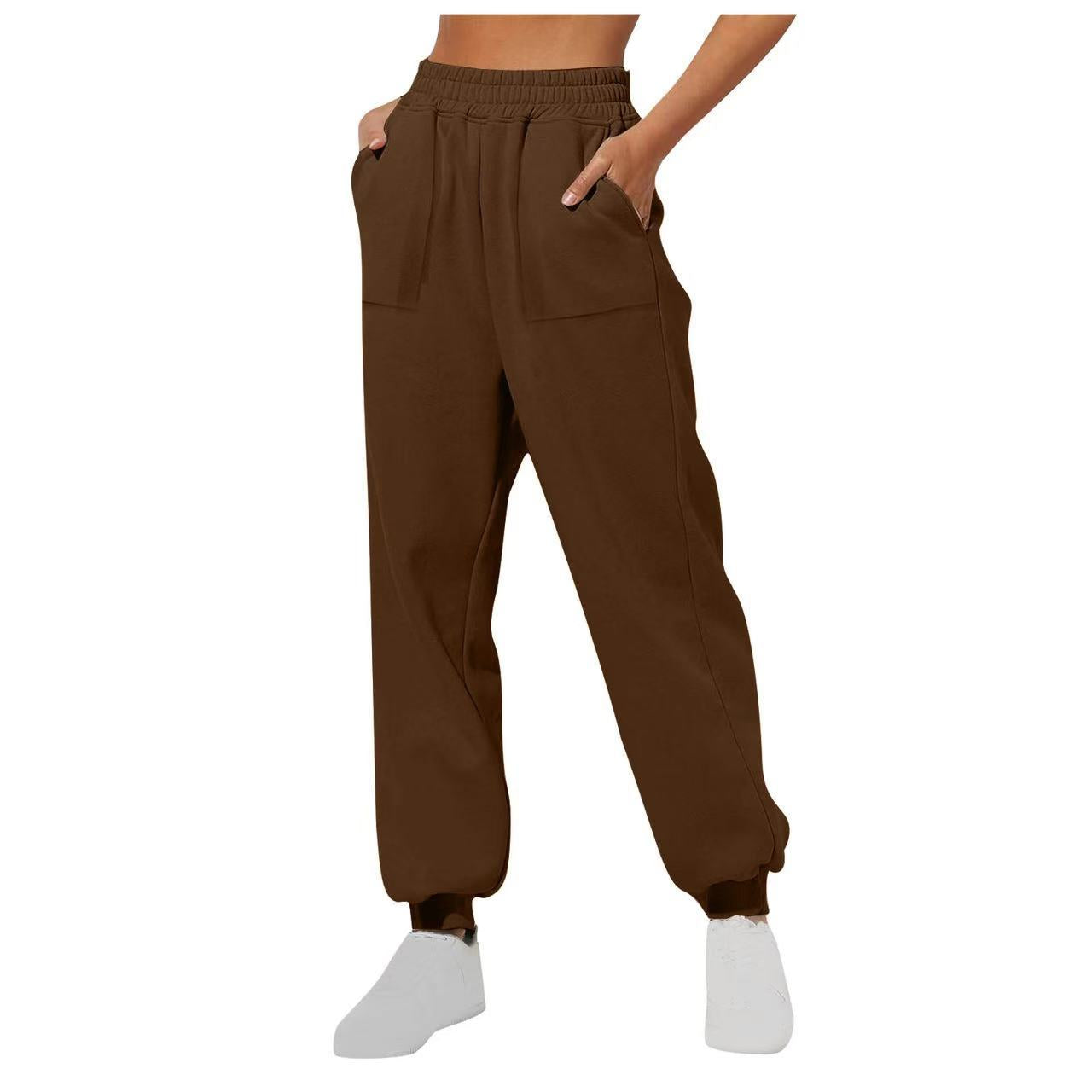 Damen lässige Freizeithose mit hohem Bund R&B