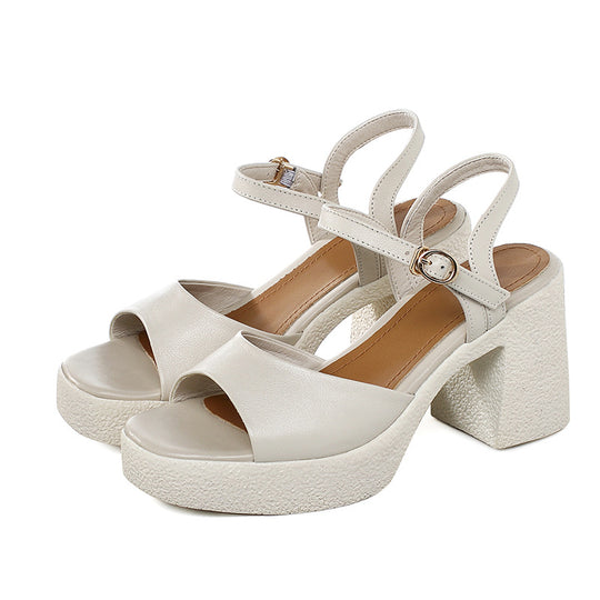 Damen Plateau-Sandaletten mit elegantem Riemendesign und komfortablem Blockabsatz R&B