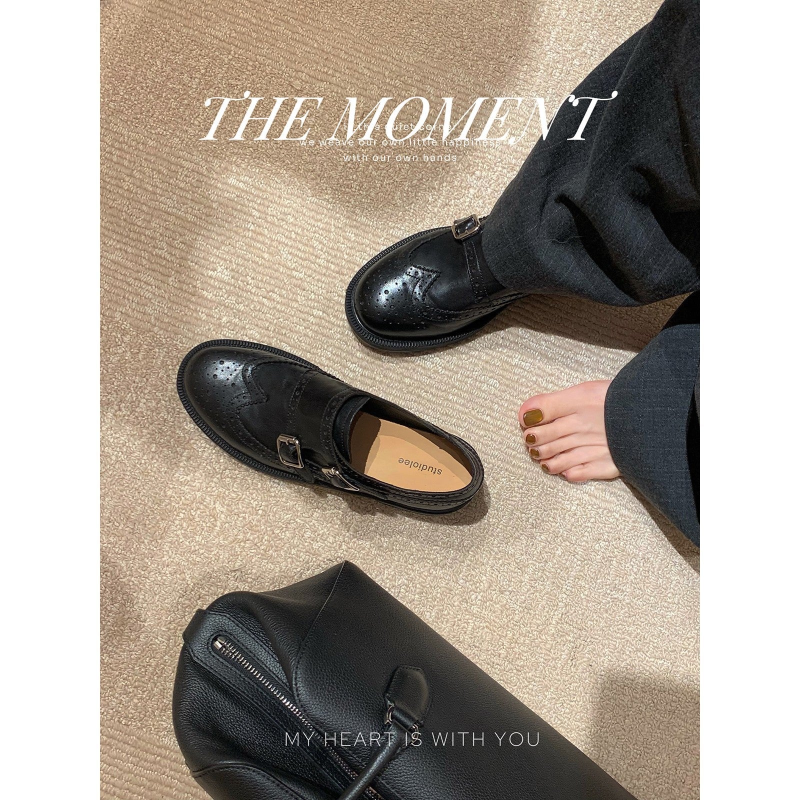 Damen Elegante Schnürschuhe mit modischem Schnallenakzent R&B