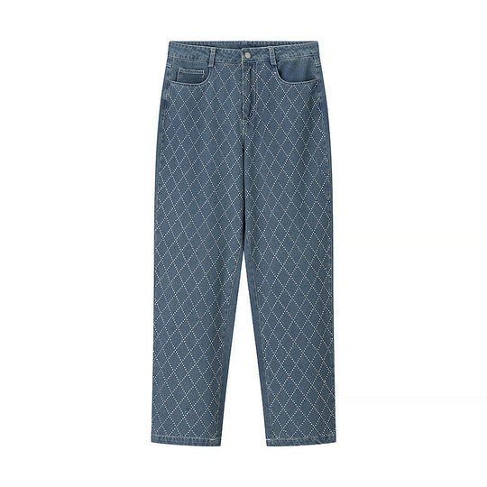 Damen High-Waist Jeans im modernen Karomuster R&B
