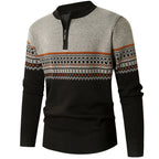 Herren Pullover mit modernem Reißverschluss und geometrischem Muster R&B