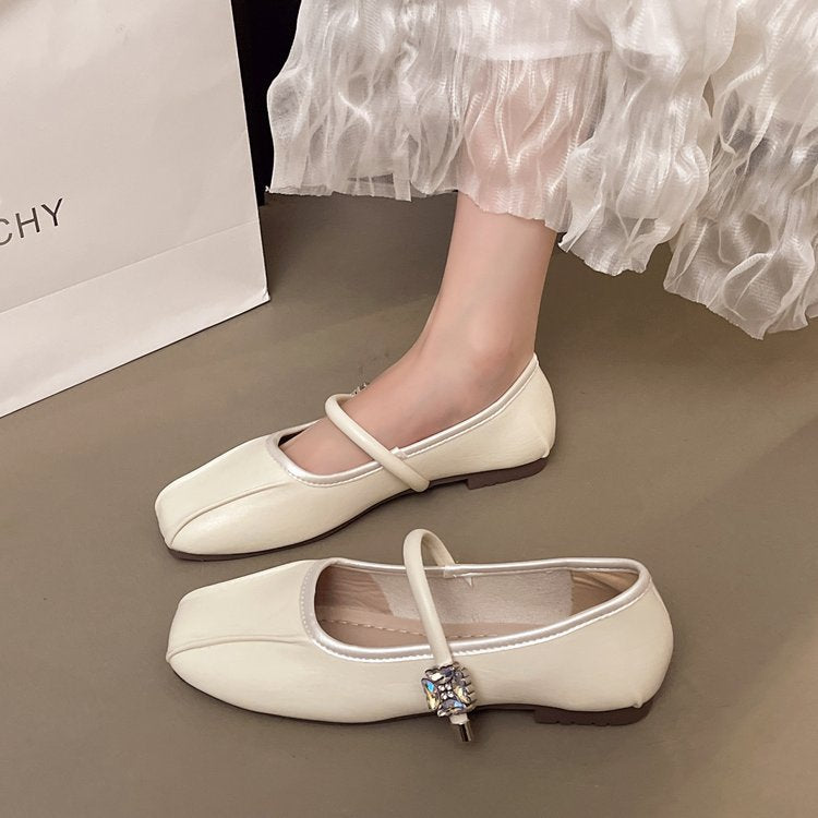 Damen elegante Ballerinas mit funkelndem Riemchen und modischem Design R&B