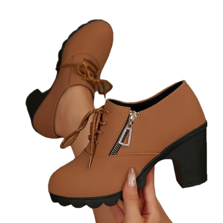 Damen Modische Schnürschuhe mit elegantem Blockabsatz R&B