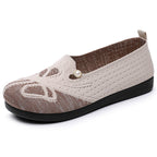 Damen Bequeme Slipper mit dekorativem Strickmuster und Perlenverzierung