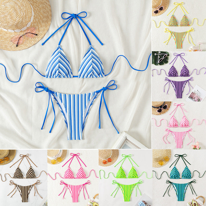 Damen Triangel-Bikini mit verstellbaren Schnürdetails R&B