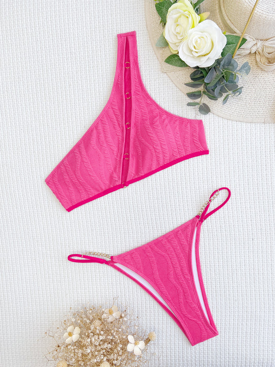 Damen Asymmetrischer Bikini mit trendigen Schnallen R&B