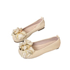 Damen Ballerinas mit schimmerndem Schleifen-Detail und eleganter Schnalle EB